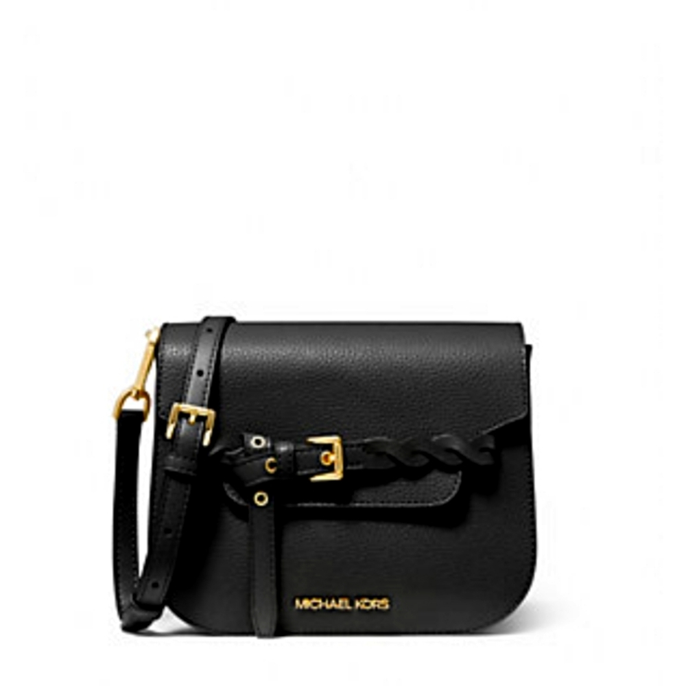 Michael Kors Emilia Small Pebbled Leather Crossbody Bag Black Original packaging